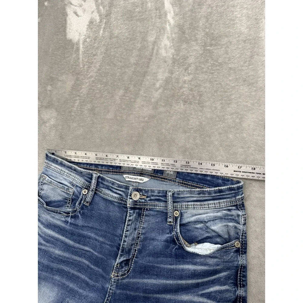 Buckle BKE Jeans Mens 36R Carter Blue Denim Casual Pants Whiskers Straight Leg